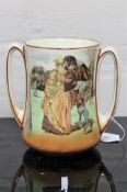 A Royal Doulton Series Ware twin-handled loving cup : Sir Roger De Coverley, D3418, height 15 cm.