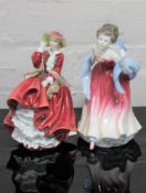 Two Royal Doulton china figurines : Top O' The Hill, HN 1834, height 18 cm,