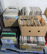 A pallet containing eight boxes of vinyl LP's and 78's,