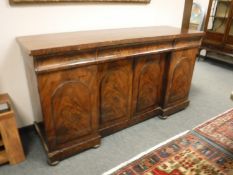 A Victorian mahogany pedestal sideboard, width 183 cm