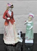 Two Royal Doulton china figurines : Sarah, HN 3384, height 22 cm, together with Ruth, HN 2799,