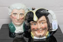 Two Royal Doulton character jugs : Capt.