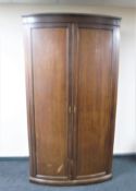 A Victorian mahogany bowfronted wardrobe CONDITION REPORT: This is 111cm wide.