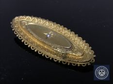 A Victorian 15ct gold and seed pearl brooch, 5.