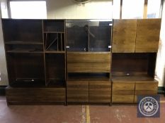 A mid twentieth century triple section Danish display unit CONDITION REPORT: This