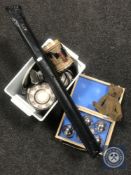 An early 20th century copper fire curb, French traditional boules, mohair teddy bear,