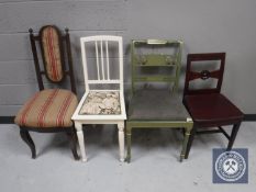 Four miscellaneous bedroom and dining chairs