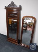 Two late 19th century mahogany hall mirrors