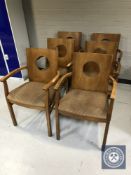 A set of six pub armchairs