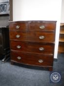 A Regency mahogany bow fronted five drawer chest