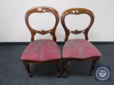 A pair of Victorian mahogany balloon backed chairs
