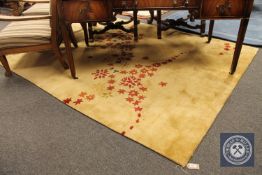 A hand tufted contemporary rug, decorated with stars,
