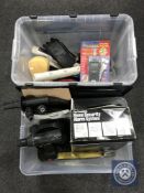 Two boxes of assorted power tools,