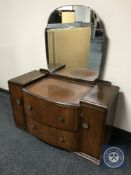 A mid 20th century walnut dressing chest