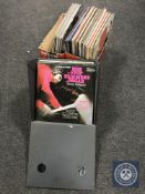 Two boxes and a case of LP records and CD's