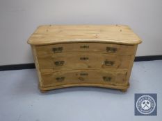 An early twentieth century pine three drawer chest CONDITION REPORT: Historic worm