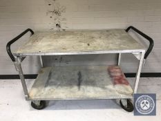An Inco metal two tier trolley