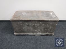 A Victorian pine blanket box CONDITION REPORT: 104cm wide by 50cm deep by 51cm high.