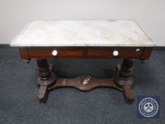 A Victorian mahogany marble topped washstand