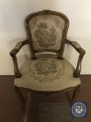 A French salon armchair in tapestry fabric