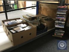 Two boxes of LP records mainly classical, two boxes of DVD's,