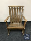 A Danish 20th century slatted rocking chair