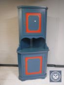 A continental painted corner cabinet