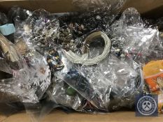 A box of large quantity of assorted costume jewellery