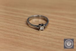 An 18ct white gold princess cut diamond ring