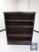 A set of open bookshelves