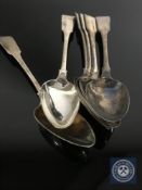 A set of six George III Scottish silver table spoons, Alexander Henderson,