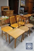 Two cane seated Bentwood chairs,