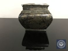 An early 20th century sterling silver lidded casket by Mappin & Webb, inscribed 'Nice Golf Club,