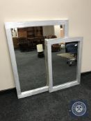 Two silvered framed mirrors