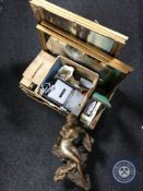 A Corgi Police car collection plinth and five boxed die cast cars, projectors,