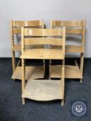 Three twentieth century Danish adjustable library chairs