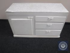 A mid twentieth century painted kitchen sideboard