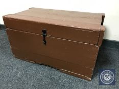 A painted pine storage box