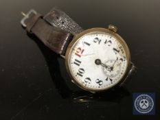 An early 20th century 9ct gold wristwatch