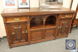 A late Victorian mahogany sideboard,
