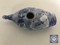 A 19th century blue and white invalid feeder CONDITION REPORT: Typical very minor