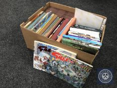 A box containing mid 20th century annuals, Giles cartoon books,