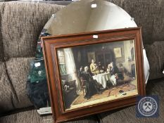 Two unframed mirrors,