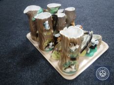 A tray of twelve Hornsea vases