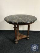 A 19th century circular mahogany marble topped occasional table (a/f)