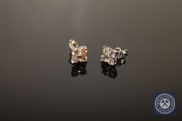 A pair of 18ct white gold diamond earrings