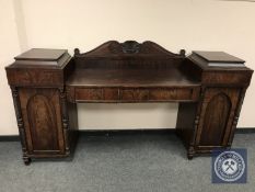 A Regency mahogany pedestal sideboard,