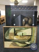 Six mid 20th century abstract oil paintings