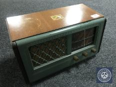 A HMV teak cased receiver.