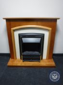 A contemporary electric fireplace